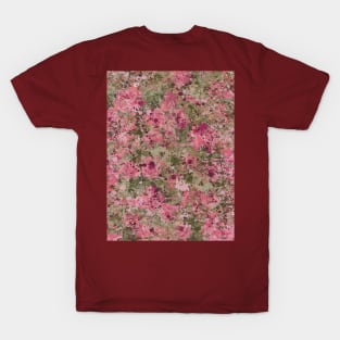 Pink Splattered Rose Garden T-Shirt